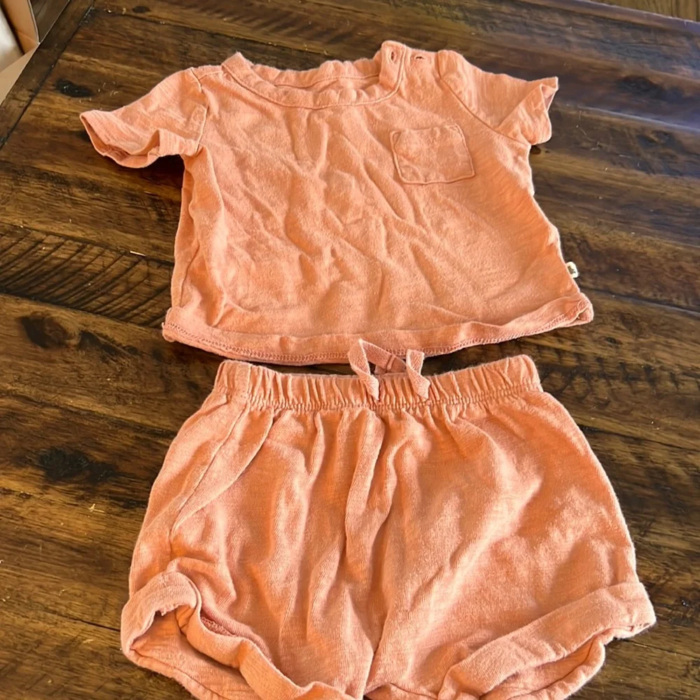 3-6M Peach-ish Gap Short and T-shirt Set